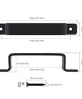 Diagram of Four Pack Sliding Barn Door Handles Built To Last Heavy Duty Black Gate Pull Handles 7.3 Inch Long With 16 Cm Hole Center