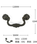 Vintage Zinc Alloy Cabinet Door Handle And Drawer Pull For Antique Furniture Hardware Classic Retro Look Elegant Wardrobe Pulls For Home Decor Durable Screw Mount Suitable For Cabinets And Doors, 128mm length, bronze finish