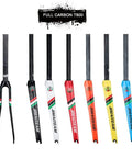 Road Bike Carbon Fork 700C Rigid Front Fork For Rim Brake V Brake 1-1/8 Inch Straight Steerer Old Length 100mm QR 9mm in various colors