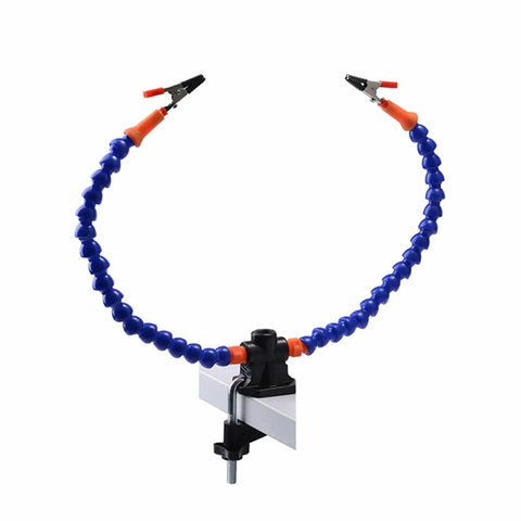 Two Arm Third Hand Soldering Station With Flexible Arms For PCB Work Non Slip Clamp No Frills Handy Helper in workshop setup