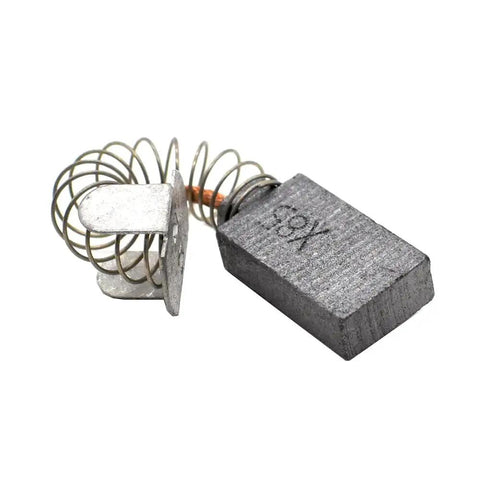 Top Tier S96 Carbon Brush Set Two Piece Heavy Duty Aftermarket Upgrade Fits OEM 1619X08020 Heat Resistant Motor Parts showing carbon brush and spring.