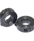 Two Piece Clamp Shaft Collar For One Inch Bore, Carbon Steel, Oxide Black Finish, Outside Diameter One Point Seven Five Inches, Width Half Inch, Pack Of Two