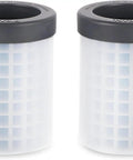 Mini Ice Cylinder Squeeze And Release Set Of 2 In Gray Easy Pop Ice Cubes with flexible silicone for nugget ice making.