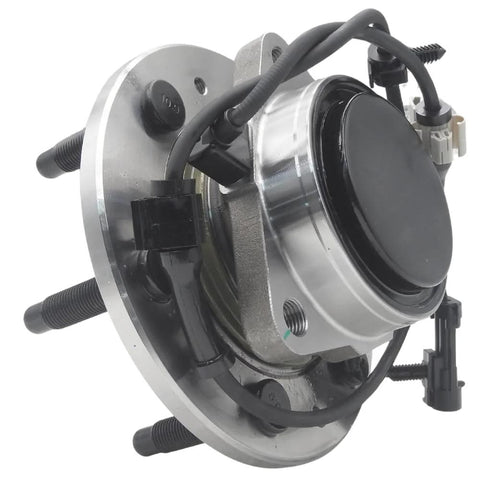Beefy Front Wheel Bearing Hub Assembly Fits 00-06 Chevy Tahoe 99-06 Silverado 1500 00-06 Suburban 1500 GMC Yukon 99-06 Sierra 1500 02-06 Cadillac Escalade 6 Lug With ABS 2WD Replacement, showing metal hub and ABS sensor integration.