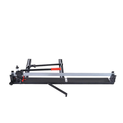 Heavy Duty All Steel Manual Tile Cutter With Self Service Oil System And Easy Glide Wheels For Dead On Straight Cuts Across Ceramic Up To 1200 Millimeters side view showing the design and features.