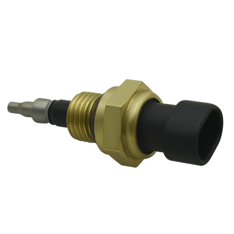 Heavy Duty Water Temperature Sensor For Cummins Isx Qsx Isf 2.8 Isbe Isc 8.3 Engine Coolant Gauge Replacement shows brass sensor with black connector.