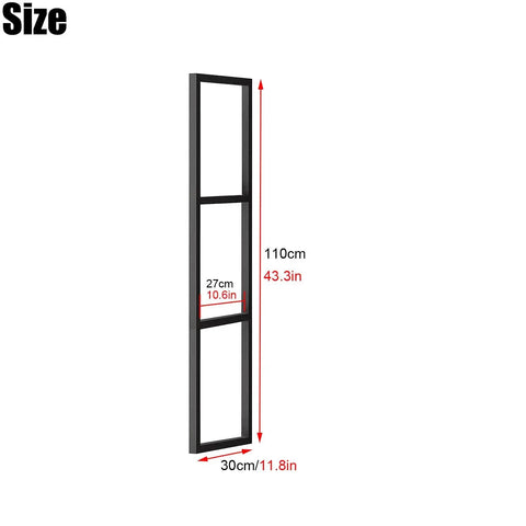 Industrial Wrought Iron Three Tier Floating Shelf Brackets Built Like A Tank For Ceiling And Wall Mount 110cm tall