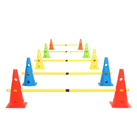 Dog Agility Training Set With 10 Cones And 5 Poles For Backyard Obstacle Course, Adjustable Hurdles For Outdoor And Indoor Use