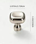 Dope Ultra Sleek Titanium Silver Square Mushroom Cabinet Knob, polished chrome, rounded zinc alloy, 1.07 inch size.