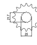 Diagram of sprocket for Heavy Duty 520 O Ring Drive Chain And Sprocket Kit For EN 650 Vulcan S Cafe ABS 2015 2024 specifications