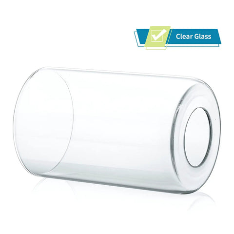 Clear Lipless Glass Lamp Shade Cylindrical Light Cover With Fitter Opening Replacement For Chandeliers And Sleek Bathroom Vanity Lights