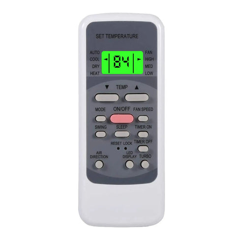 Universal Replacement AC Remote Control With Glowing Green Backlit Buttons Fahrenheit Celsius Display Works Slick With Yhke Yuke Systems To Keep Your Digs Comfy All Season Long