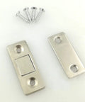 Magnetic Cabinet Catches And Door Stops For Closets, Cupboards, Drawers, And Sliding Doors, Rustproof Nickel Finish with screws