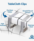 Heavy Duty Stainless Steel Picnic Tablecloth Clips 12 Pack for Outdoor Tables, Durable Clamps Fit 2.5 Inch Thick Tables