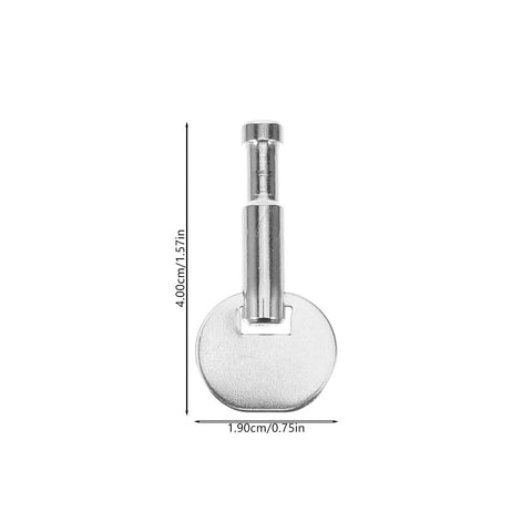 Music Box Winding Key Replacement Round Handle 1.57 Inch metal tool for tuning and winding with size dimensions shown