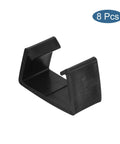 Patio Furniture Clips 8 Pack Fixed Buckle Sofa Clamps For Rattan Chairs And Outdoor Garden Sets Black Durable Fasteners To Stop Shifting And Slipping Securely. Single black clip shown.