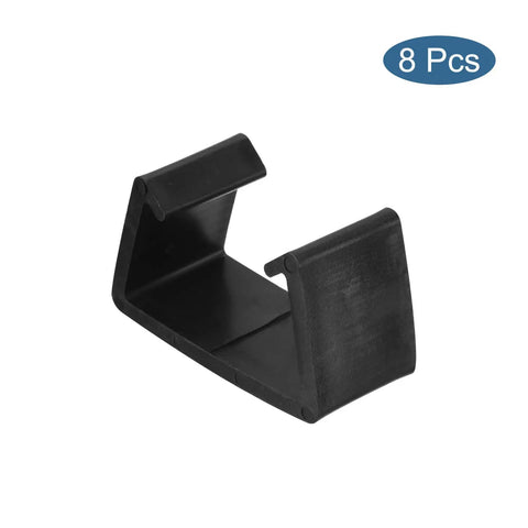 Patio Furniture Clips 8 Pack Fixed Buckle Sofa Clamps For Rattan Chairs And Outdoor Garden Sets Black Durable Fasteners To Stop Shifting And Slipping Securely. Single black clip shown.