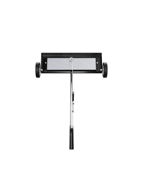 Heavy Duty Magnetic Sweeper Push Type With Release, 24 Inch Sweeping Width, Cleans Up To 6 Lb Of Metal Debris On Shop Floors, 48 Inch Handle For Easy Maneuvering, Rugged Magnet Cleaner For Nails Bolts Screws And Steel Shavings