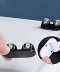 Super Heavy Duty Mini Caster Wheels For Rolling Storage Crates Peel And Stick Swivel Castors 360 Degree Rotation shown in hand.