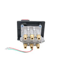 Heavy Duty PTO Hoist Air Shift Control Valve With Switch And Bright Light For Dump Truck Hydraulic System Push To Connect Fittings Fits Apsco AV-295 328388-79X K90, front view showing connectors.