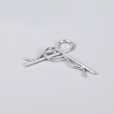 Premium 150 Pack R Shape Cotter Pins Made From Tough Carbon Steel For Heavy Duty Engineering Jobs, showing two cotter pins.