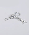 Top Rated 150 Pcs R Shape Cotter Pins Made From Durable Carbon Steel With Easy Carry Box Perfect Fastener Assortment Set For Engineering Jobs And DIY Tinkerin On Anything That Needs A Serious Hold - close-up of R shape cotter pins.