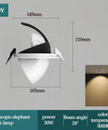 ELUKHT White LED Gimbal Downlight - Dimmable Recessed Lighting Kit for Home & Commercial Spaces,30w-White Light dimensions 145mm x 110mm