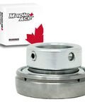 SA208 Insert Bearing 40mm Bore Spherical OD With Eccentric Locking Collar And Lubrication Hole Beefed Up For Heavy Duty Use High Speed Low Noise Long Life Bearings For Extreme Climates And OEM Replacements, shown with box
