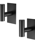 Self Adhesive Aluminum Hooks Heavy Duty Wall Mount Hangers No Drill Stick On For Towel Coat Robe Shower Bedroom Bathroom Kitchen Black 6 Pack Rust Resistant
