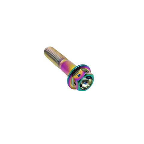 Heavy Duty Aviation Grade Titanium Hex Head Bolts With Dripping Rainbow Pvd Coating M10x1.25x65mm close-up view of bolt