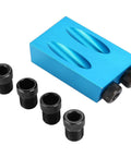 Lock In Dead Perfect Angles With This Carbide Center Drill Bit Set Using A Slick 15 Degree Oblique Hole Locator In 6 8 10 Mm Sizes For Buttery Smooth Wood Drilling And Zero Hassle Diy Carpentry Work That Delivers Crisp Reliable Performance Daily featuring blue aluminum block and four black threaded fittings.
