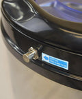Close-up of safety lock on Portable Spin Dryer 3200 RPM 110V 22 Pound Stainless Steel Drum for Apartments Dorms RVs Boats Travel On The Go
