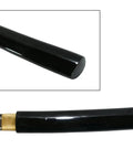 Detail of the black scabbard for a Hand Forged Shirasaya Style Samurai Katana Sword With Razor Sharp Blade Full Tang Black Scabbard 39 Inch