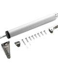 Gas Spring Automatic Door Closer With 90 Degree Stop, Quiet Soft Close, Adjustable Buffer Force, Aluminum Alloy Silver Finish