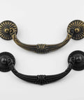 4 Pack Vintage Antique Bronze Bail Drawer Pulls 4.5 Inch Center To Center Drop Swing Dresser Cabinet Knobs in bronze and black