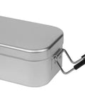 Aluminum Mess Tin With Lid And Handle For Camping And Backpacking, Lightweight Silver Mess Kit For Camp Stoves, 6.5 By 3.5 By 2.6 Inch