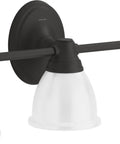 Forté Triple Sconce With Frosted Glass Shades, Damp Location Ready Brushed Nickel Finish, side view