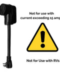Nema 14-50 To 5-15P EV Charger Adapter Cord, 12 Inch Portable Electric Vehicle Charging Cable with warning about 15 amps.
