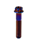 Top Shelf Pro Grade 5 Titanium Flange Head Torx Bolts M8x40mm Burnt Blue, showcasing bolt head and threads for car modifications.