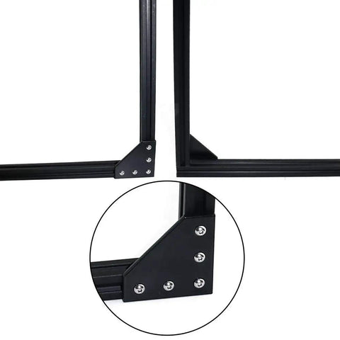 Ten Pack 60x60x4mm L Shaped Corner Bracket Plate For 20x20mm Aluminum Extrusion 5 Hole 90 Degree Outside Joining Plate In Anodized Black Finish