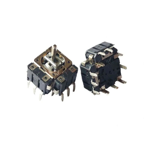 Five Pack Dope Small Joystick With Switch Potentiometer B10K FJ06KS for DIY arcade machines, two black micro joysticks with built-in potentiometers