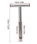 Stainless Steel Soil Sampler Probe With 12 Inch T Handle For Quick Core Sampling In Garden Farm And Lawn Jobs, showing dimensions.