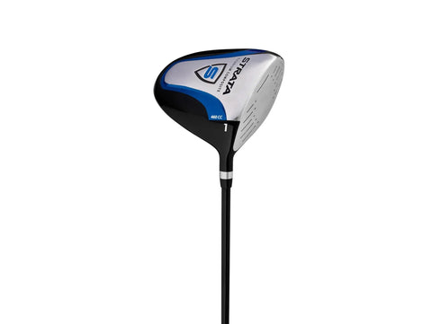 Strata 12 Piece Complete Golf Club Set for Men Right Hand Blue Featuring Lightweight Driver Fairway Wood Hybrid Irons and Putter Designed for Easy Swing Distance Forgiveness and All Around Confidence From Tee To Green showing driver