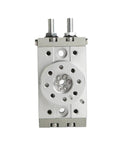 Rock Solid Heavy Duty Pneumatic Rotary Cylinder Air Actuator For Industrial Automation With 0 To 190 Degree Swing Rotation Table And Hella Tough Performance MSQB Series front view showing mounting bolts and shaft details.