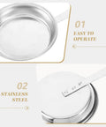 Stainless Steel Candle Snuffer With Handle, Multi Functional Fire Safety Tool, showing top and bottom views of durable material.