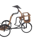 Killer Vintage Asian Rickshaw Driver Card Holder With Sleek Metal Body And Super Cool Rattan Detailing Perfect For Your Desk Or Shelves Bringing Fresh Home Office Energy To Your Space At Seven By Four Inches Wide.