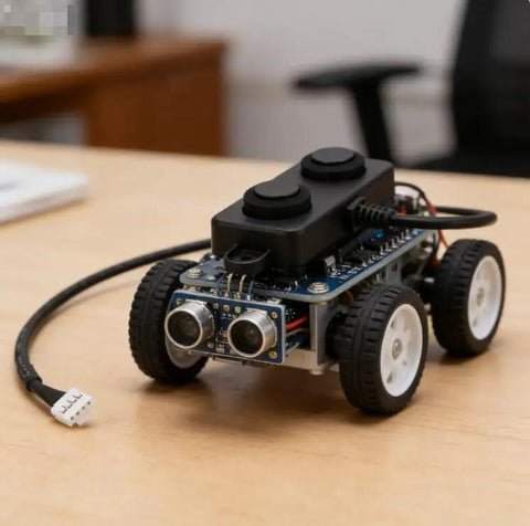 Waterproof Parking Sensor For Garage Occupancy And Distance Measuring Vehicle Detector With UART Interface on a wheeled prototype