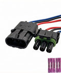 Heavy Duty 3 Way Male To Female Weather Pack Connector Kit With 12010717 And 12015793 Terminals For Auto Wiring Repairs Featuring Durable Copper Pins And 16 Awg Wires, 3-way connector with 16 AWG wires