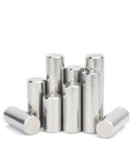 Heavy Duty 304 Stainless Steel Locating Dowel Pins With Round Heads And Chamfered Ends for precise machining, showing mixed sizes.