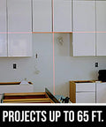 65 Ft Red Self Leveling Cross Line Laser Level With Horizontal And Vertical Lines on wall with cabinets
